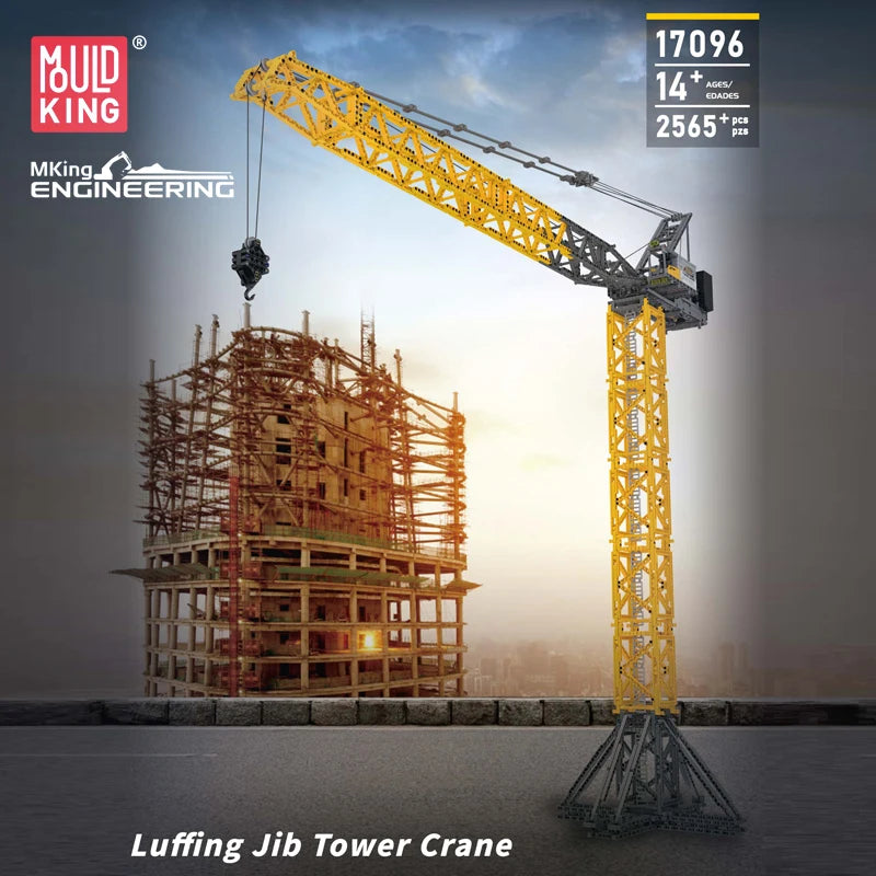 Mould King 17096 Technical Truck Toys The RC Luffing Jib Tower Crane Building Block Enginerring Crane Brick Kids Christmas Gift