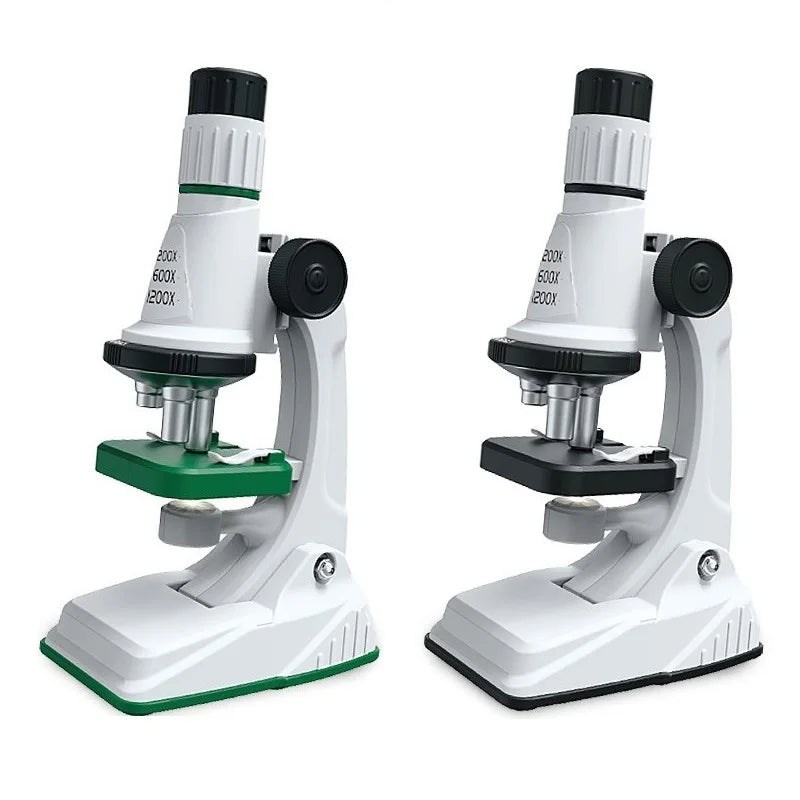 Kids Microscope Kit 200x 600x 1200x Biological Science Stem Toy Hand Loupe School Educational Pocket Microscope with LED Light