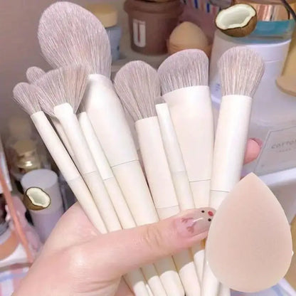 Professional Makeup Brush Set with Sponge & Storage Options