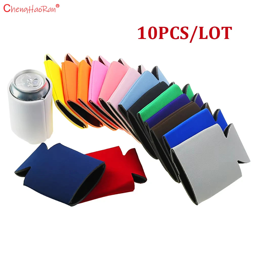 10PCS/LOT Beer Sleeves Camping Can Cup Soda Cover Neoprene Drink Cooler Portable Bottle Outdoor Sleeve for Party Wedding Birthda