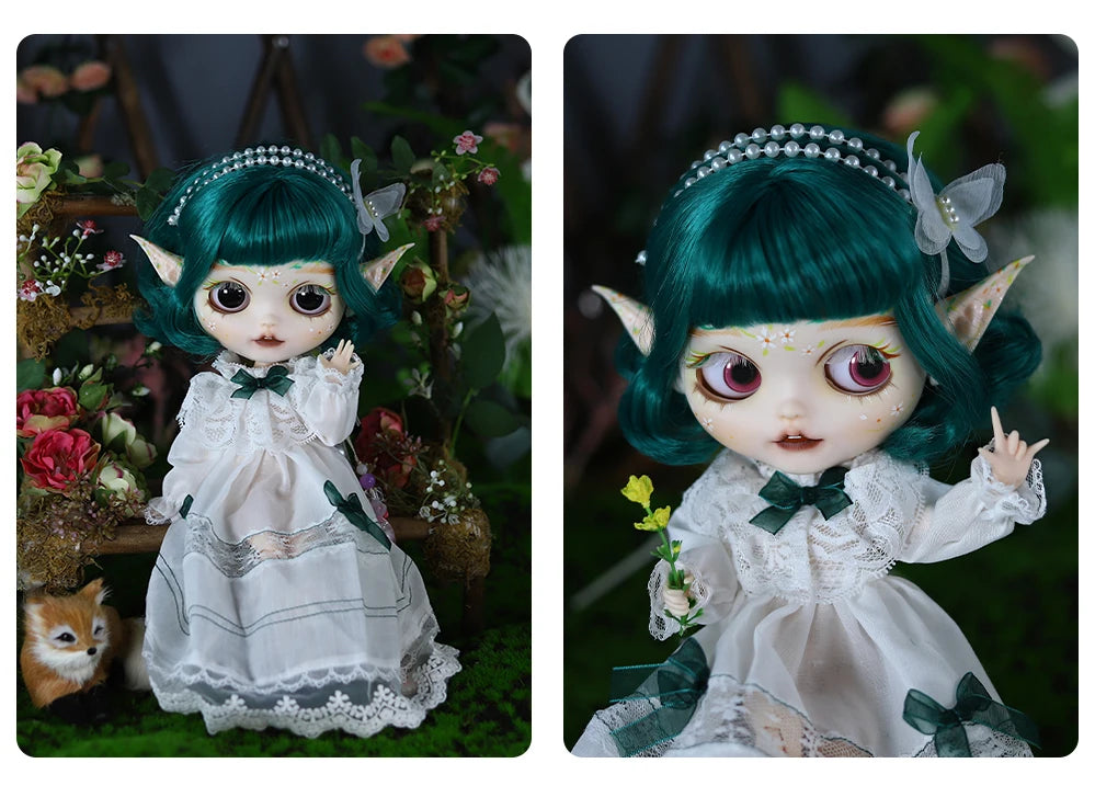 ICY DBS Blyth 1/6 Doll Elf Ear Hand-painted Set Doll Long Eyelash Sleep Doll White Skin Set Gift Toy SD