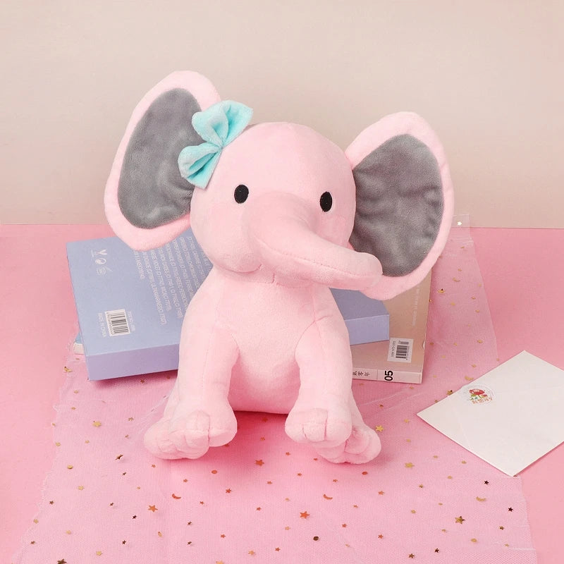 25cm Gray Elephant Stuffed Plush Toys Kawaii Animals Soft Sleeping Stuffed Pillow Doll Plushie for Baby Room Decorative Gifts