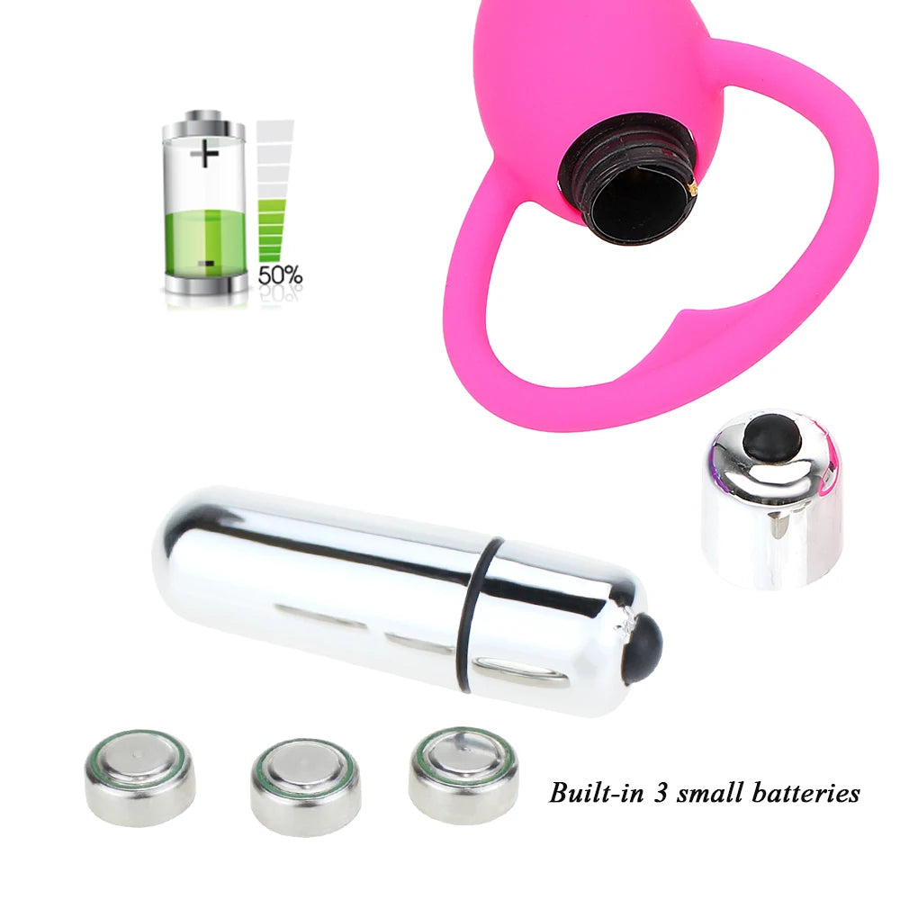 Long Anal Vibrator Butt Plug Silicone Vibrating Anal Beads Gay Toy Male Prostate Massage Sex Toys for Women Men Adult Products