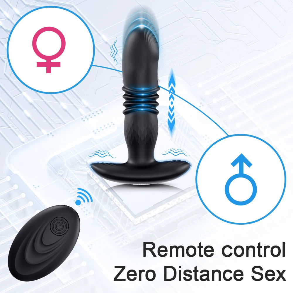 Telescopic Vibrating Butt Plug Anal APP Vibrator Ass Anal Dildo Prostate Massager Buttplug Wireless Remote Sex Toys for Women