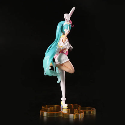 23CM Hatsune Miku Anime Figure Kawaii Pvc Model Doll Action Figurals Rabbit ears Collect ornaments Christmas Toys gifts