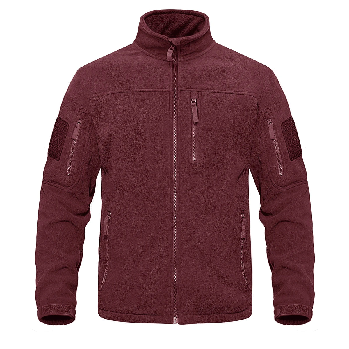 TACVASEN Full Zip Up Green Fleece Jacket Thermal Warm Work Coats Mens Zipper Pockets Jacket Hiking Training Outwear Windbreaker