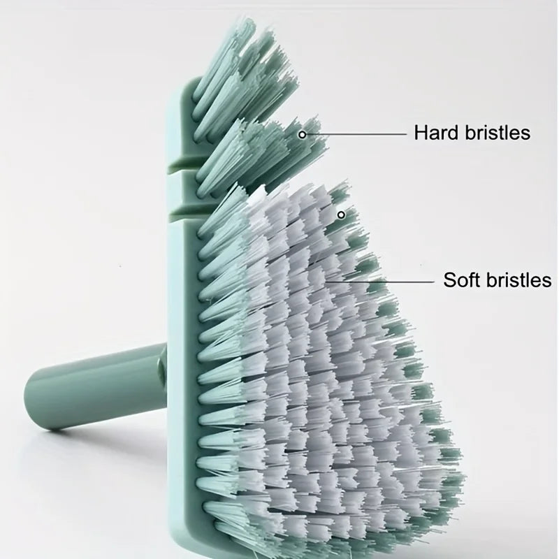 Triangle Floor Brush for Cleaning Bathtub and Floor Gaps, Long Handle Detachable Bathroom, Kitchen, and Balcony