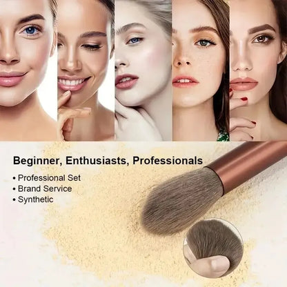 Professional Makeup Brush Set with Sponge & Storage Options