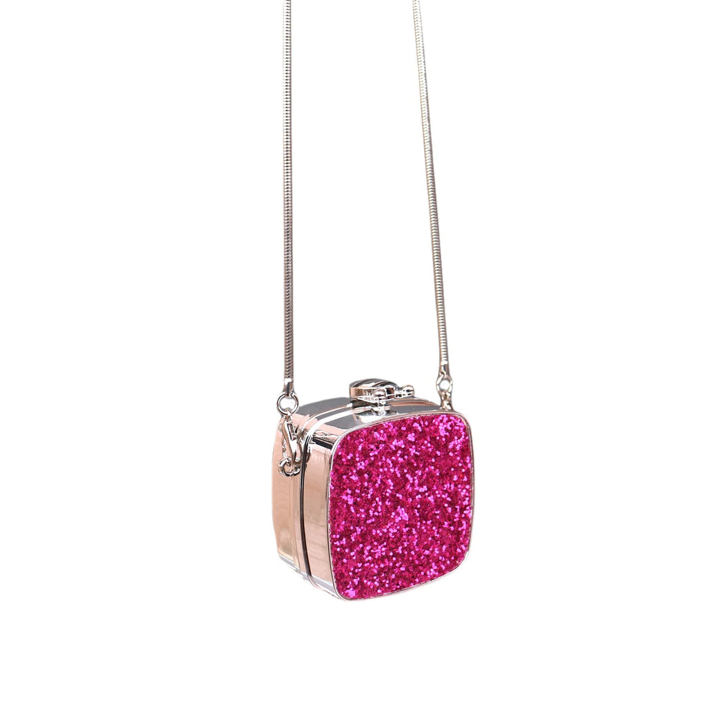 Women's Jelly Plastic Novelty Mini Clutch Bag – Evening & Party, Rose Red