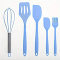 5pcs Colorful Silicone Kitchen Utensil Set Large Scraper Small Scraper Mixer Oil Brush Long Spatula Color Baking Kitchen Tools