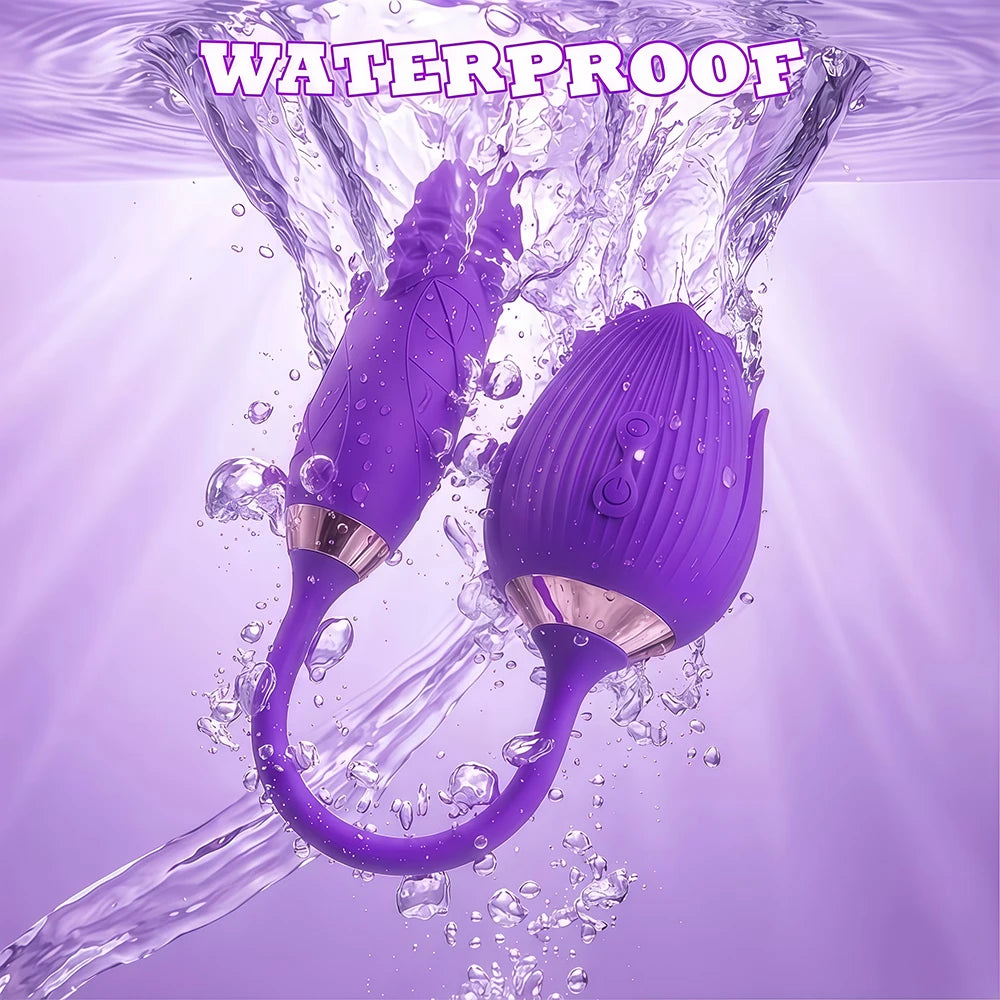 2 IN 1 Thrusting Vibrator for Women Clit Stimulator Telescopic Sucking Oral Biting Female Rose Sex Toy Clit Sucker Adults Good