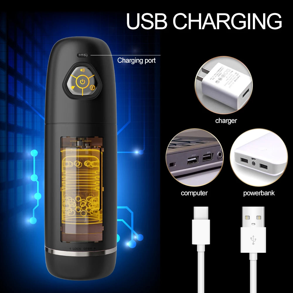 Automatic Male Masturbator Cup Vibration Vibrating Masturbation Machine Vagina Pusssy Blowjob Toys for Man Adults 18