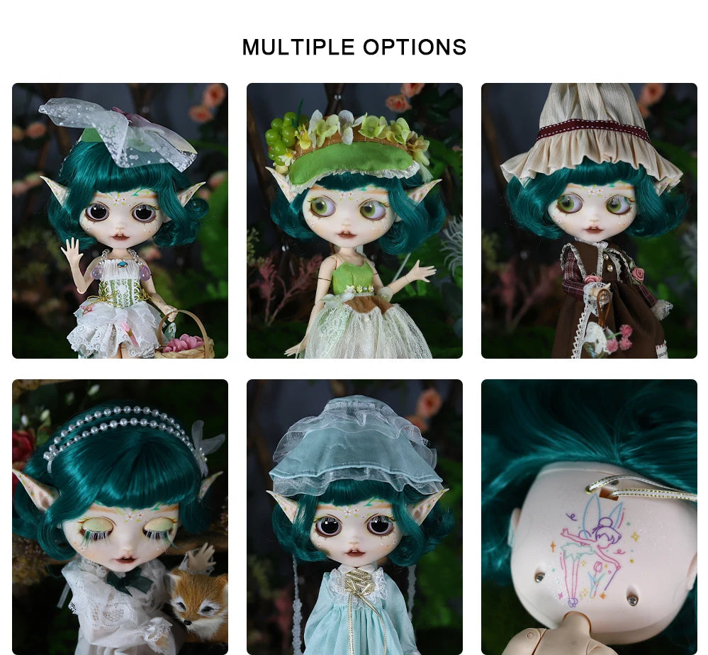 ICY DBS Blyth 1/6 Doll Elf Ear Hand-painted Set Doll Long Eyelash Sleep Doll White Skin Set Gift Toy SD