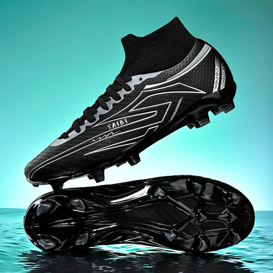 AG/FG Soccer Cleats Kids Youth Training Shoes PU Fabric Upper TPU Sole Non-Slip Wear-Resistant for Natural Grass Sports Pitch