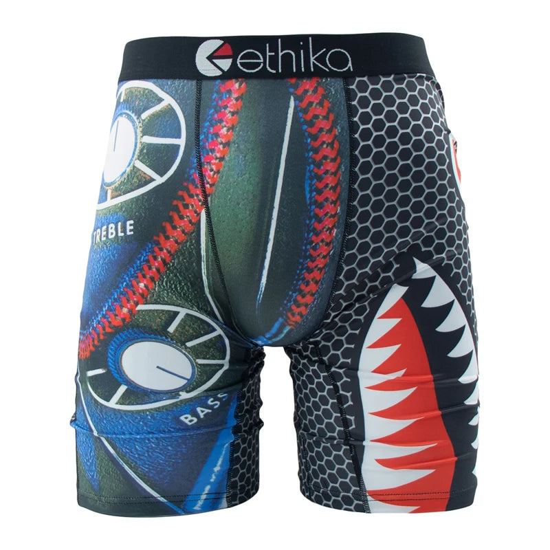 ETHIKA Men Underwear Boxers 1Pcs Breathable Mesh Crotch Man Swimming Underpants Plus Size L-3XL Mens Panties Men's Boxers Briefs