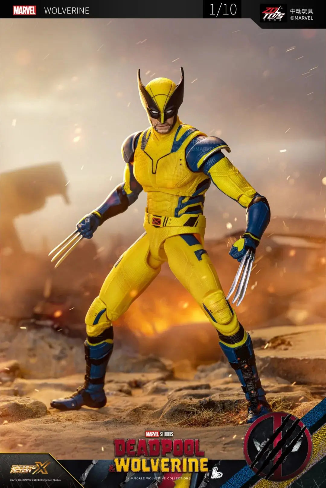 ZD Toys Deadpool & Wolverine Action Figure Deadpool 3 Movie Figure Toy Deadpool & Friend Collection Mode Statue Christmas Toys