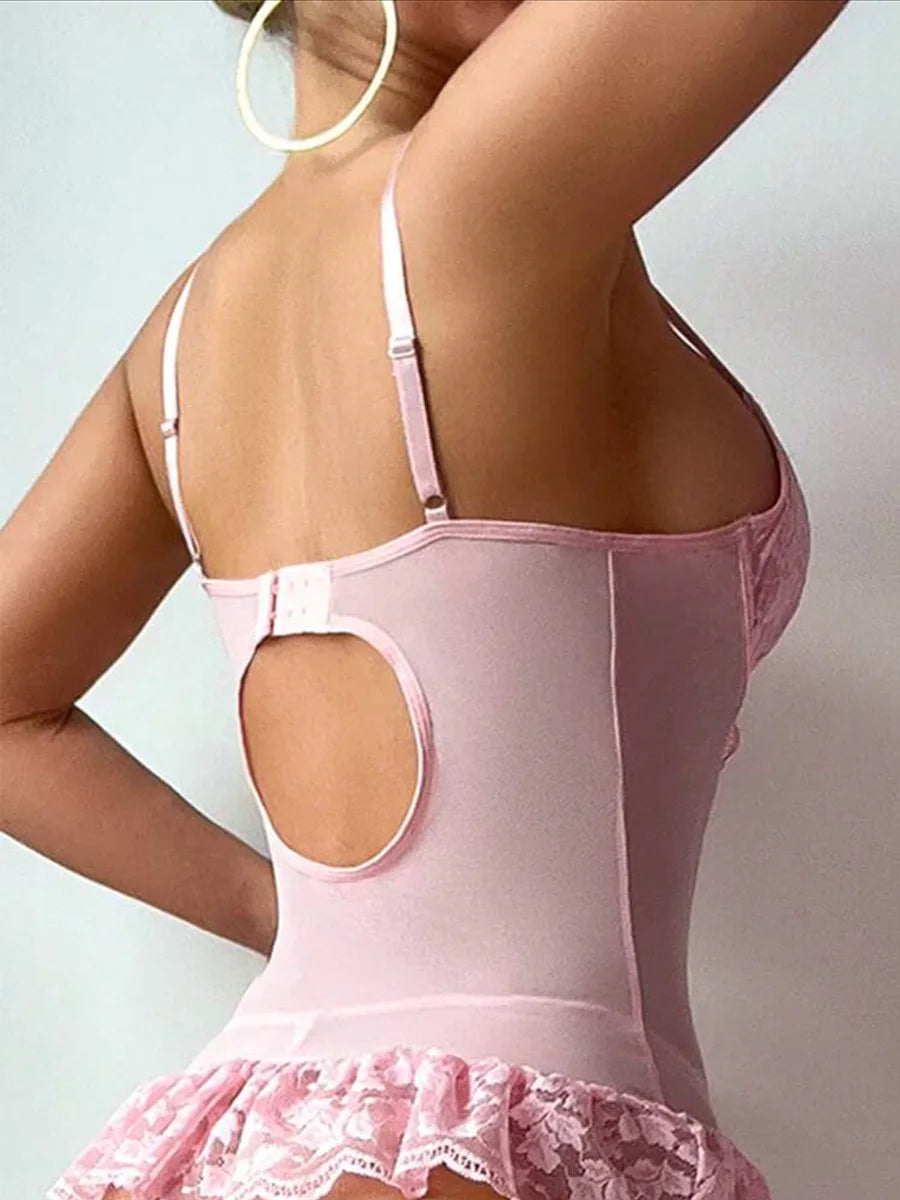 Women's Bow Lace-Up Lingerie Set