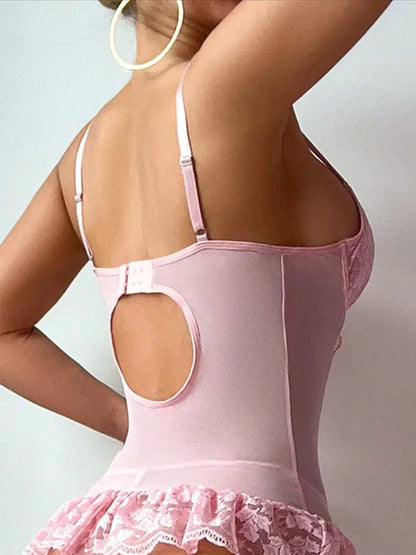 Women's Bow Lace-Up Lingerie Set