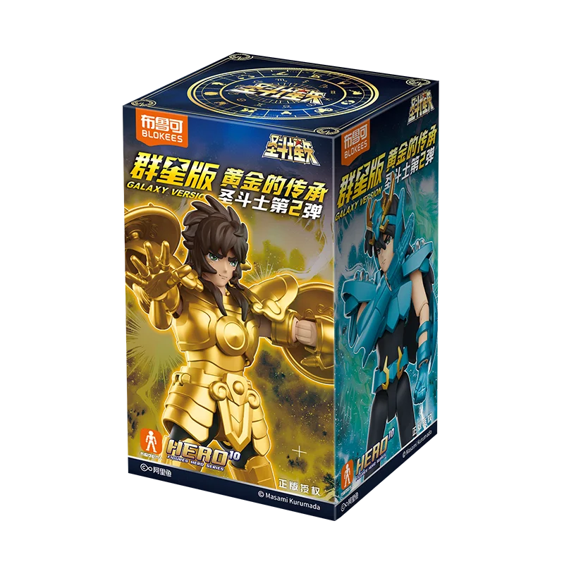 Blokees Galaxy Version Gold Saint Action Figure Libra Dohko Sagittarius Champion Seiya Mu Aiolia Assembly Toys Children Gift