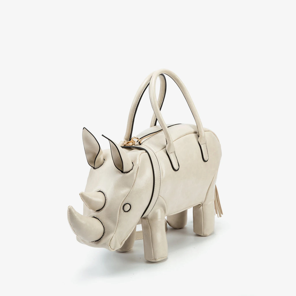 Women's Rhino-Shaped Faux Leather Shoulder Bag – All-Season Novelty Handbag, 5 Colors