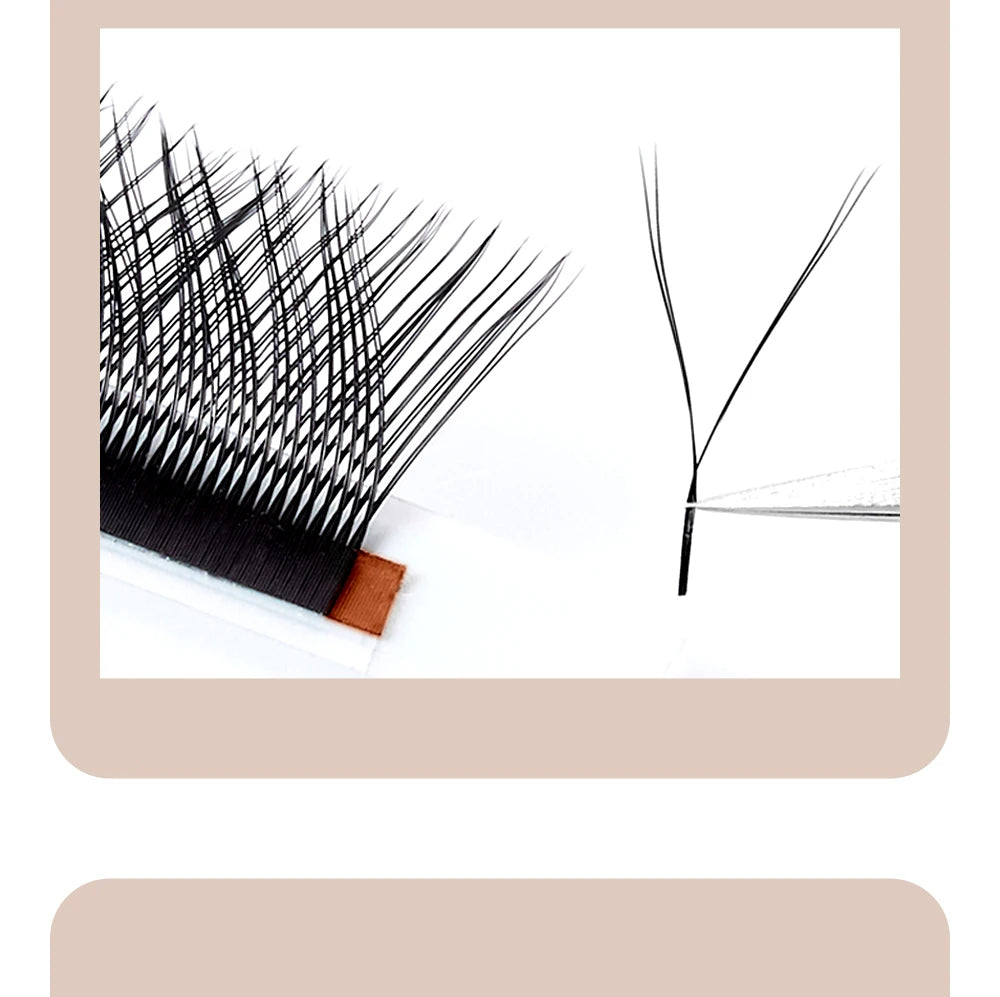 DIYDAY YY Shape Eyelash Extension C D L LU(M) N Curl Brown Lash Natural Soft Premade Volume Fans Two Tips Y-Shaped False Eyelash