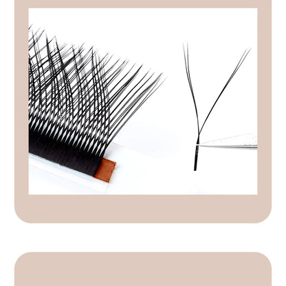 DIYDAY YY Shape Eyelash Extension C D L LU(M) N Curl Brown Lash Natural Soft Premade Volume Fans Two Tips Y-Shaped False Eyelash