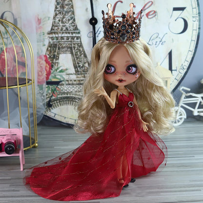 ICY DBS Blyth 1/6 Doll Hand Painted Set Tan Skin Long Eyelash Sleeping Doll Set SD