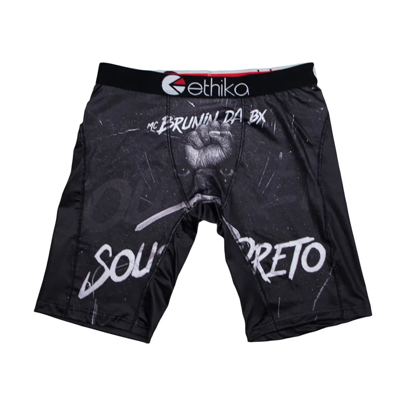 ETHIKA 1Pcs Men Underwear Boxers Breathable Mesh Crotch Man Underpants Plus Size L-3XL Mens Panties Printed Men's Boxers Briefs