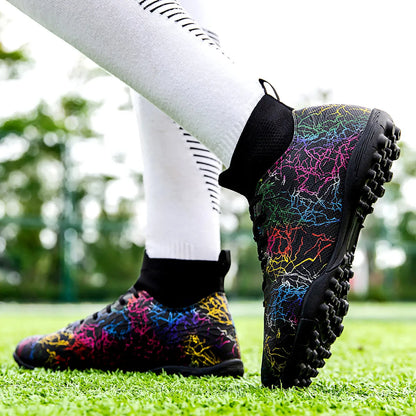 New Men Football Boots Breathable Sport Training Soccer Shoes Cleats Sport Outdoor TF Futsal Match Turf Grass Drop Shipping