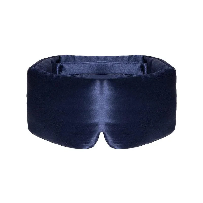 Silk Sleep Mask Soft Pressureless Sleeping Mask Silk Adjustable Wide Velcro Ear Cover & Nap Soft Padded Sleep Mask