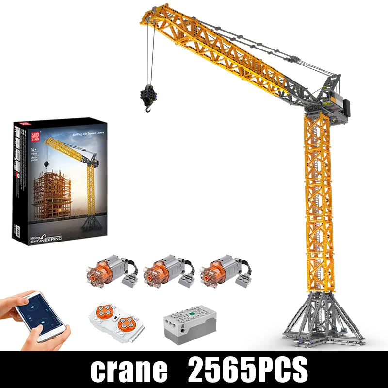 Mould King 17096 Technical Truck Toys The RC Luffing Jib Tower Crane Building Block Enginerring Crane Brick Kids Christmas Gift