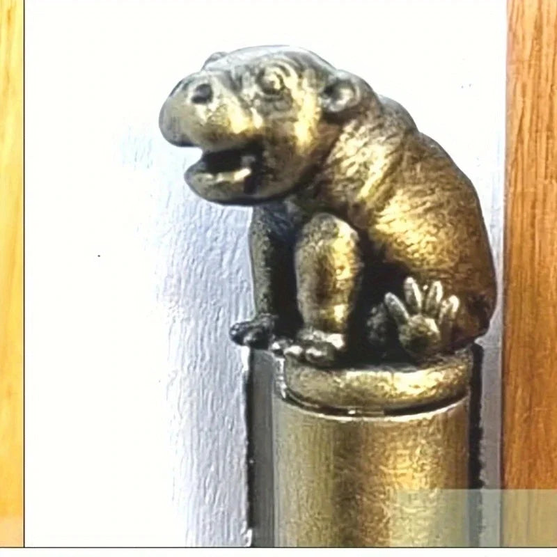 1Pc Festival Decorations Bronze Door Hinges Animal Designs As Well As Magnetic Cabinets And Decorative Statues for Home Offices