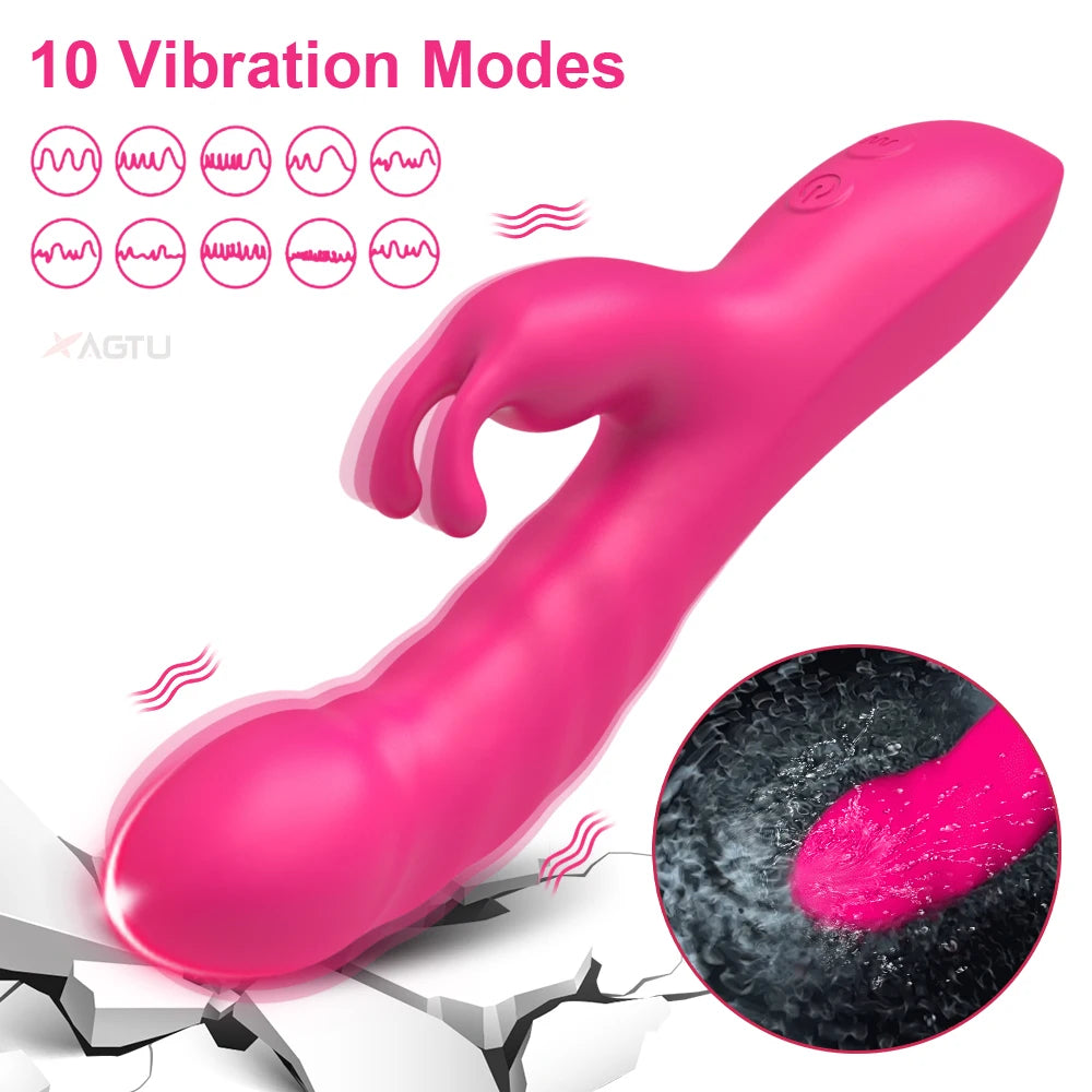Rabbit Silicone Vibrator for Women Clitoris Stimulator G Spot Vibrating Female Dildo Sex Toys Adults Sex Shop