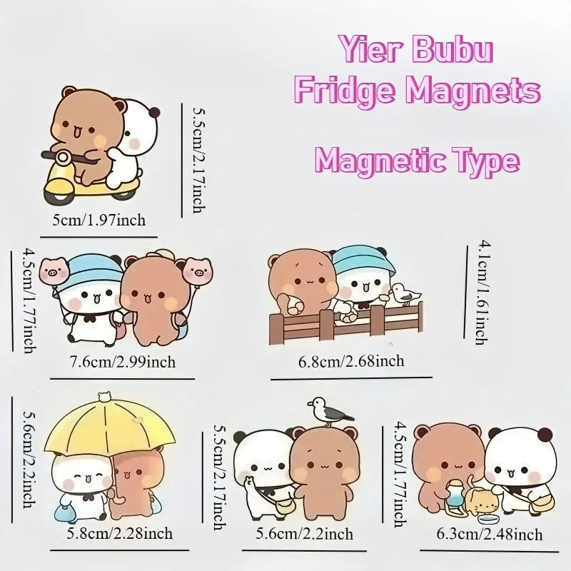Cute Bubu Dudu Fridge Magnets Kawaii Panda Yier Refrigerator Magnets Sticker Home Decor Sticker Creative Anime Home Accessories