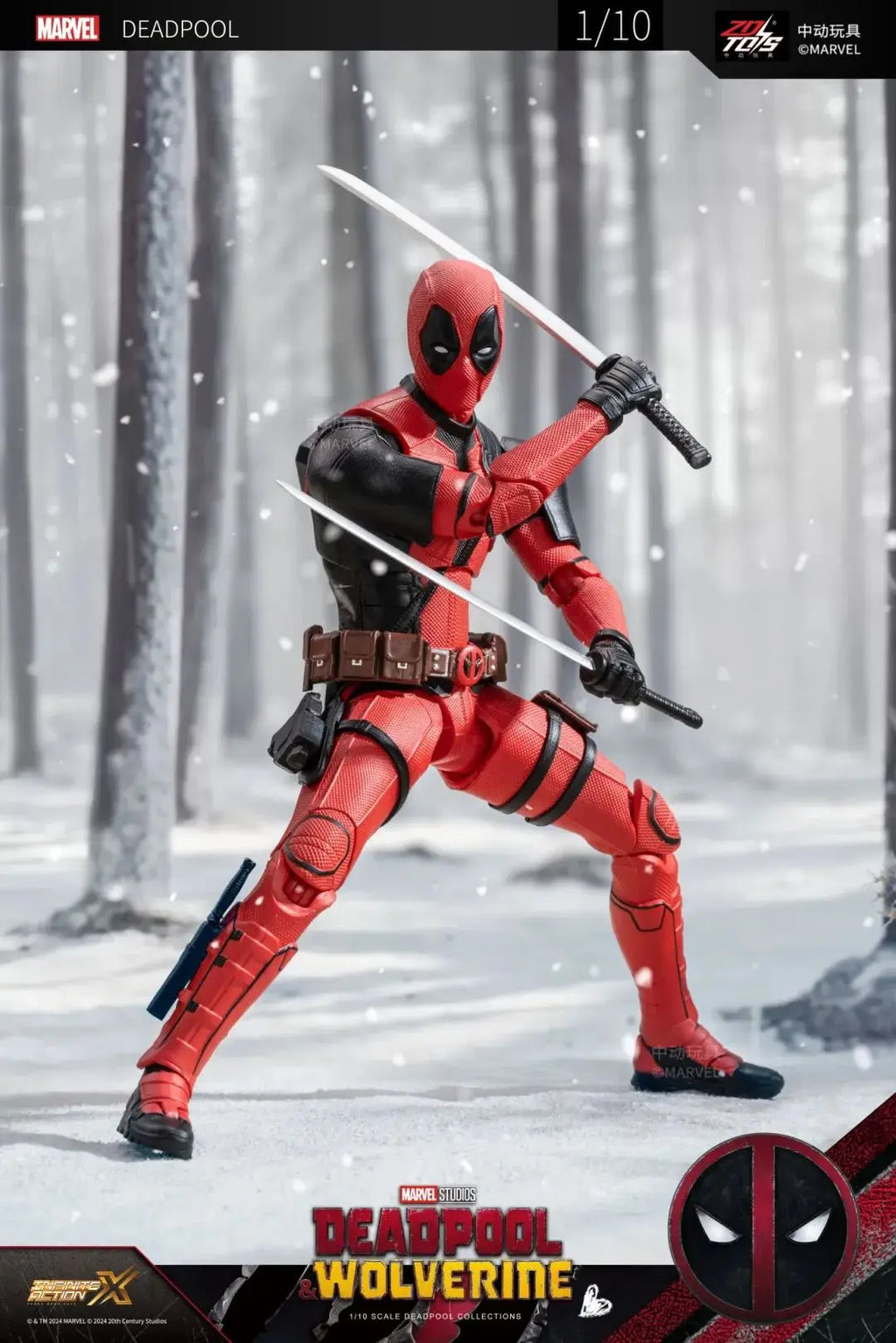 ZD Toys Deadpool & Wolverine Action Figure Deadpool 3 Movie Figure Toy Deadpool & Friend Collection Mode Statue Christmas Toys