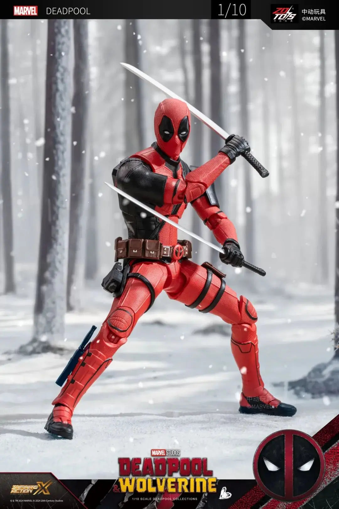 ZD Toys Deadpool & Wolverine Action Figure Deadpool 3 Movie Figure Toy Deadpool & Friend Collection Mode Statue Christmas Toys