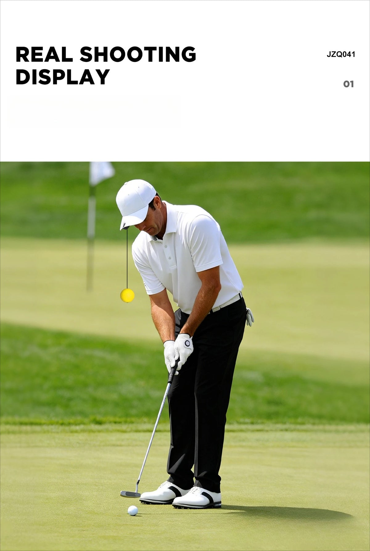 PGM Golf Head Training Ball Stability Improves Hitting Accuracy and Prevents Lateral Movement. Beginner's Trainer JZQ041