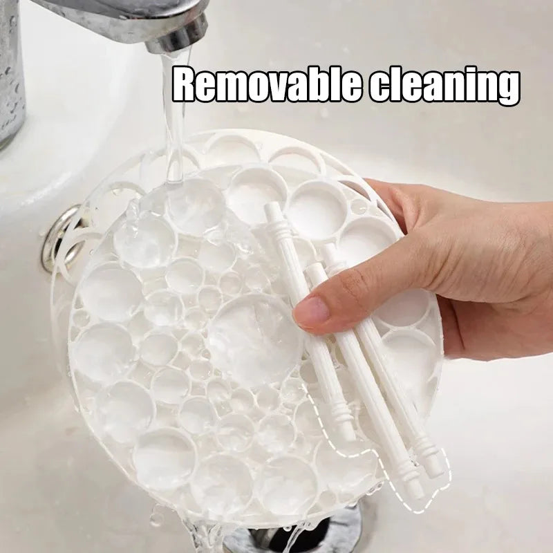 Stay Organized! Rotating Makeup Brush Holder with 45 Holes - Keeps All Your Brushes in Sight & Reach