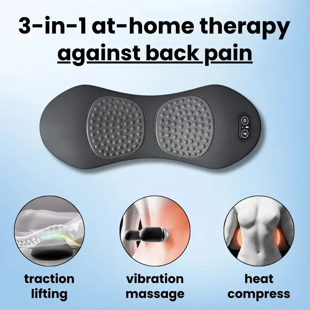 Multi-functional 3-in-1 Back Massager with Relief Bed Sleeping Shiatsu Deep Tissue Portable Shoulder Lower Back Pain Relief