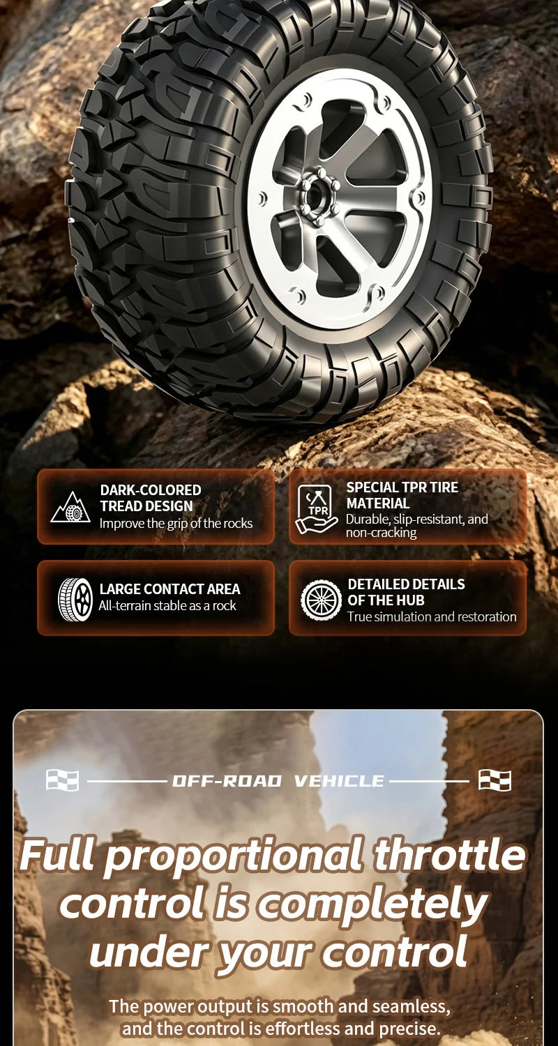 KF90 1:12 2.4G RC Car With Lights 4WD 60Mins Remote Control Climbing Car Off-Road Vehicle RTR High Speed Drift Model Toy for Kid