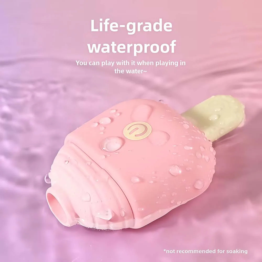 Ice Cream Portable Vibrating Sucking Masturbation Massager Clitoris Nipple Vibrating Sucking Stimulator Sex Toys Adult Products