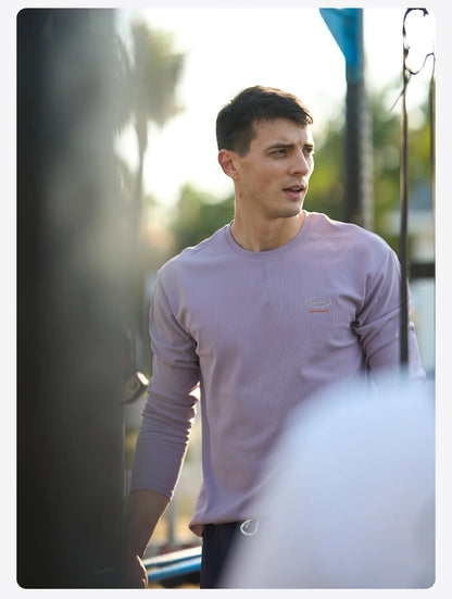 SIMWOOD Quick Dry Waffle Texture Long Sleeve T-shirt Men 180gsm Anti-static Moisture Wicking Sportswear for Running Workout Top