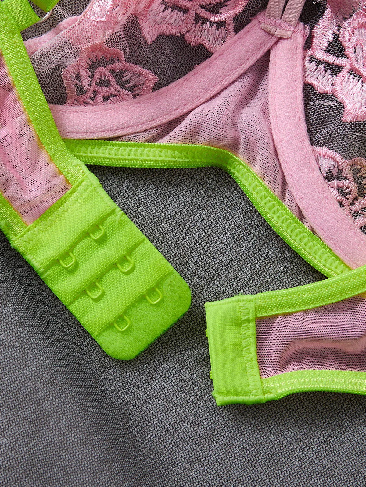 Rose Embroidered Underwire Lingerie Set