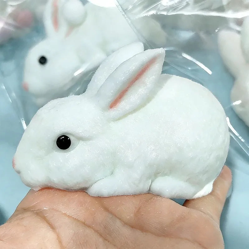 Squishy Cute Bunny Squeeze Toy Soft Kawaii Little White Rabbit Fidget Toy Anti Stress Release Hand Relax Gift Toy
