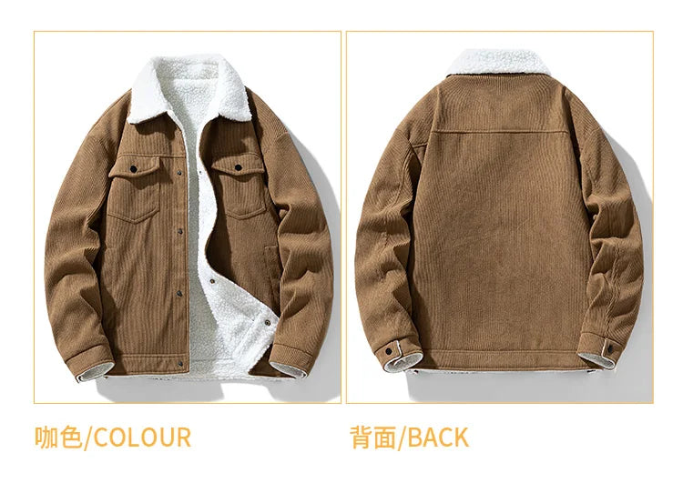 Men's Jackets and Coats Fashion Warm Corduroy Thick Coats 2026 Winter Fashion Men's Coats Down Jackets Men's Cotton Clothing