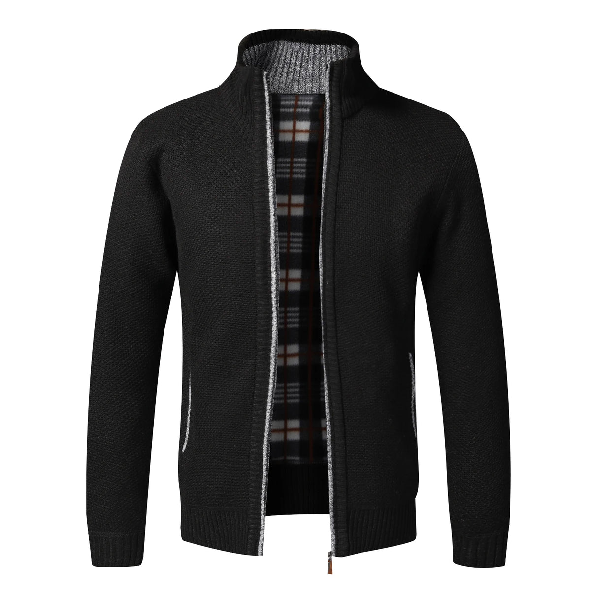 Autumn Winter Warm Cardigan Men Fleece Sweaters Full Zip Jackets Slim Fit Luxury Brand Knitted Sweater Coat American Jersey