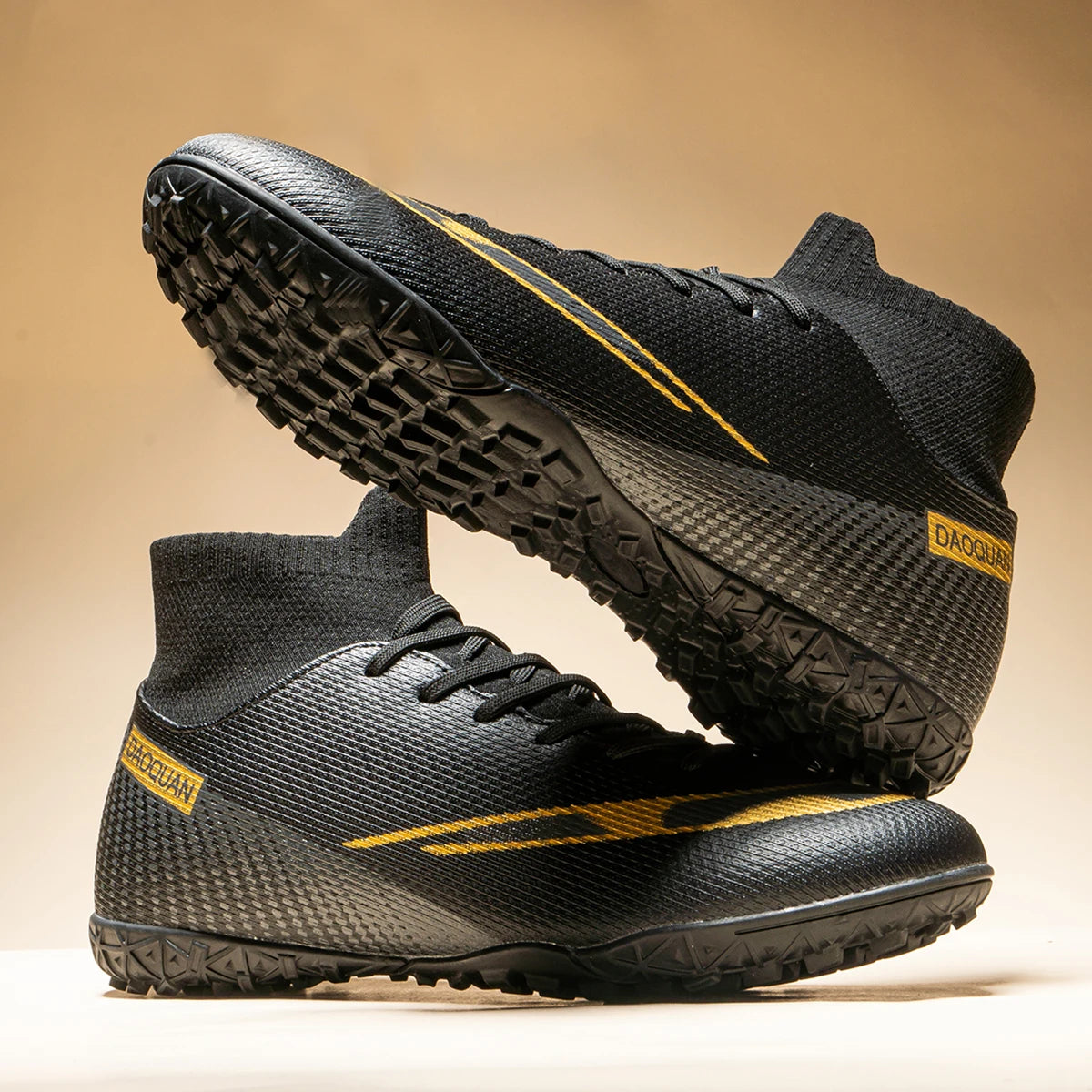 High-top soccer boots broken nails TF and spikes FG, 2 colors to choose from unisex styles professional breathable  football