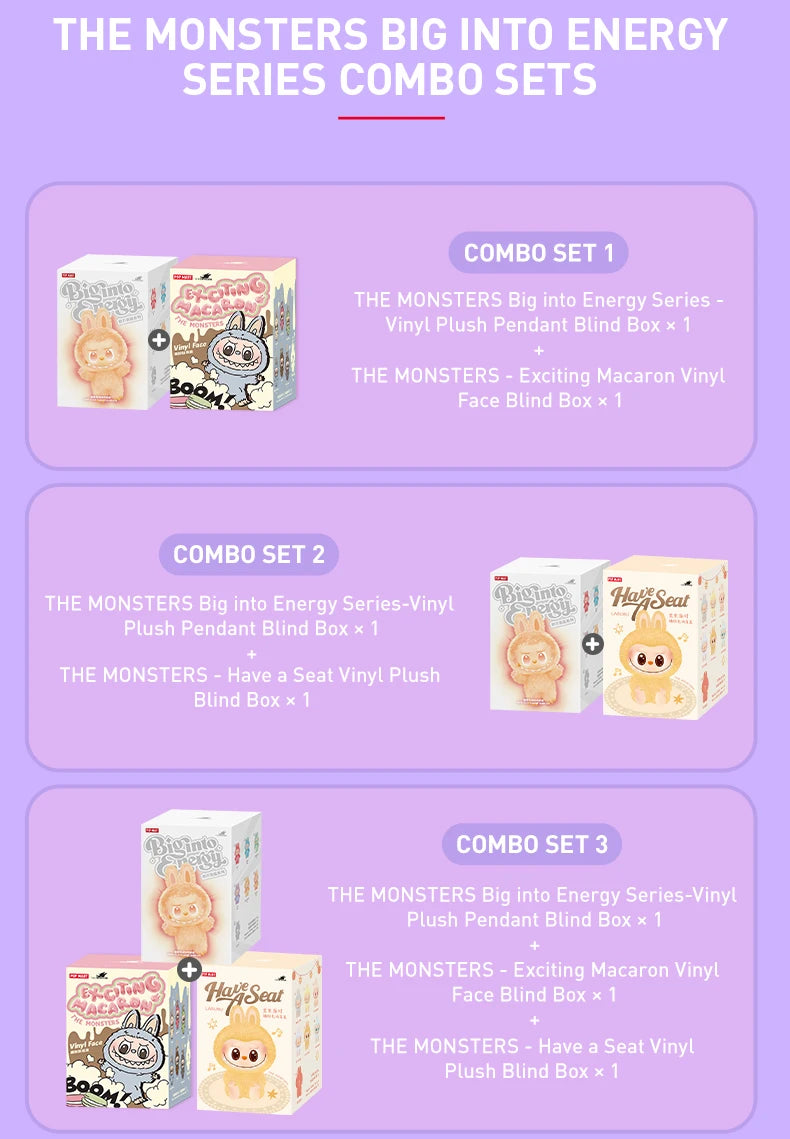 POP MART Labubu THE MONSTERS Big into Energy Series-Vinyl Plush Pendant Mystery Box Guess Bag Toys Doll Cute Anime Figure