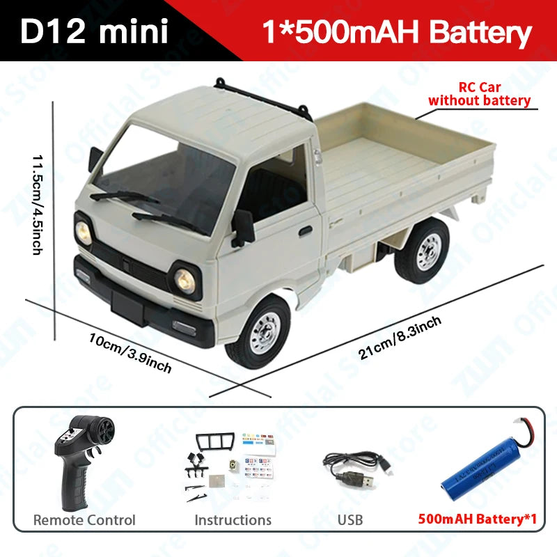 WPL D12 1:10 / 1:16 RC CAR Simulation Drift Climbing Truck LED Light Haul Cargo Remote Control Electric Toys For Children