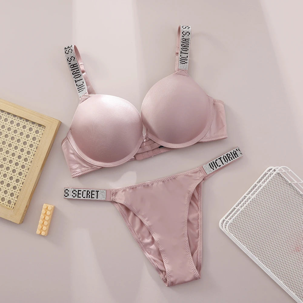 Women's Push-Up Bra & Thong Set